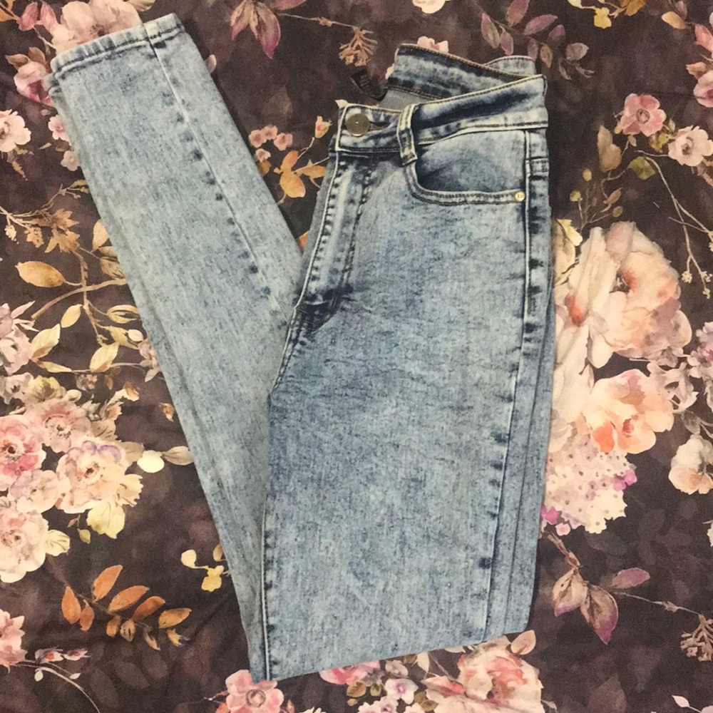 Fashion Nova Acid High Waisted Skinny Jeans 7/8
